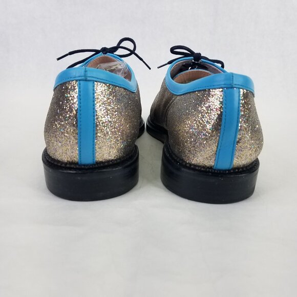 Opening Ceremony Oxfords Women's 9.5 EU 41 Blue Silver Glitter Lace Up Loafers - Picture 6 of 15